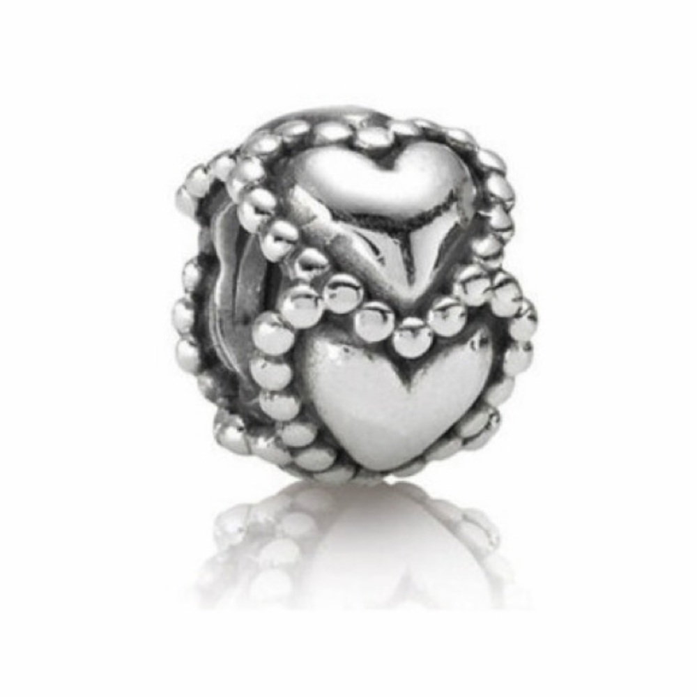 Pandora Sterling Silver Heart Charm – Antique Style – Authentic 925 - Retired